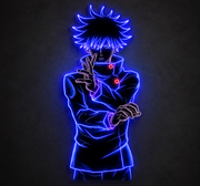 Gojo Satoru Anime Neon Sign – Blue LED Wall Art for Gaming Room