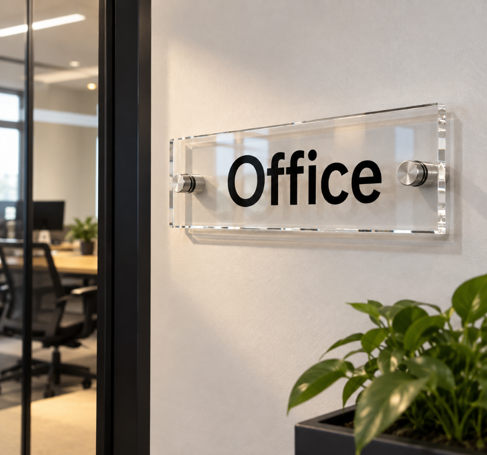 Clear Acrylic Office Door Sig