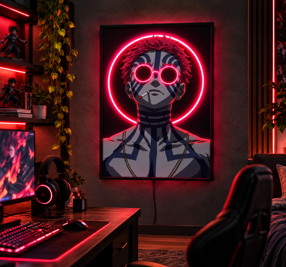 Akaza Anime LED Neon Sign – UV Printed Acrylic