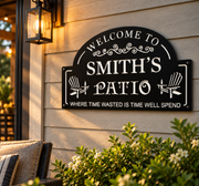 Smith's Patio Welcome Sign – Decorative Outdoor Wall Plaque