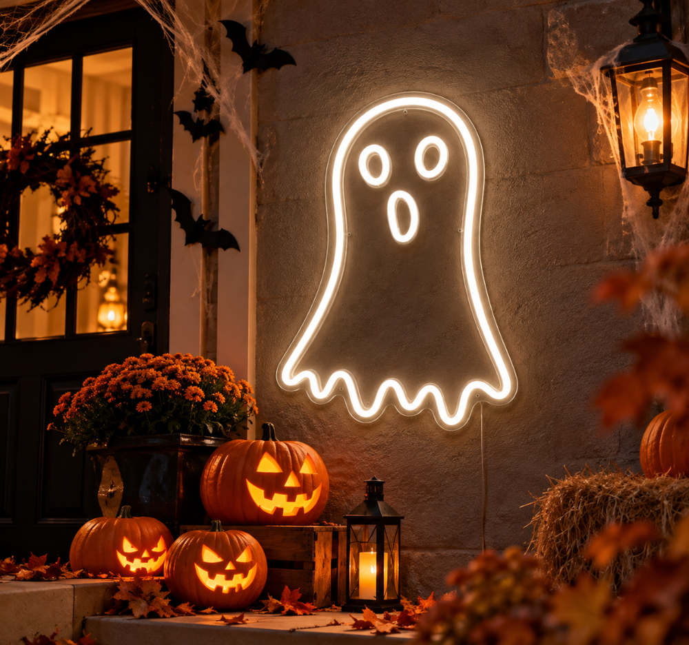 Halloween Pumpkin Face LED Neon Sign – Spooky Party Decor