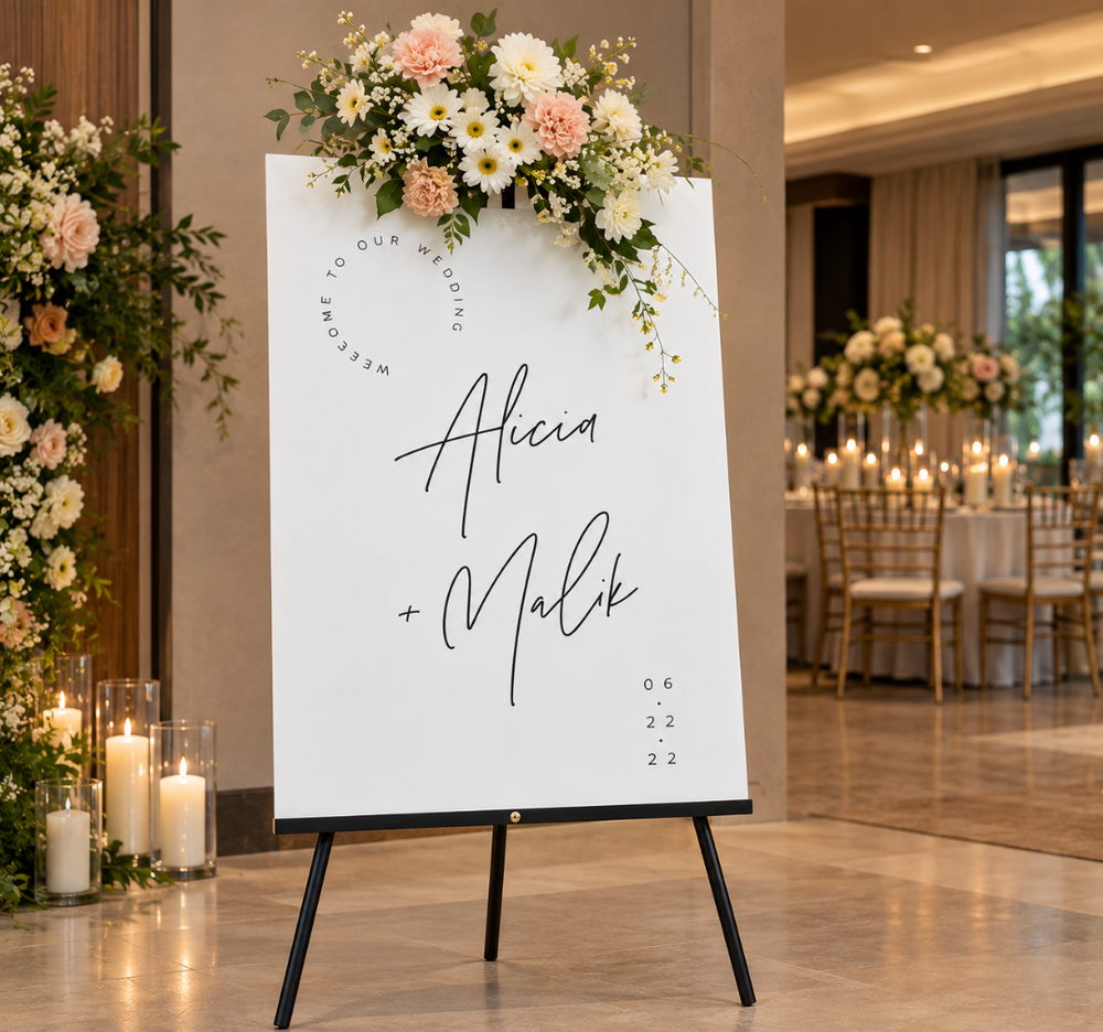 Personalized Wedding Welcome Sign – Elegant Custom Wedding Decor