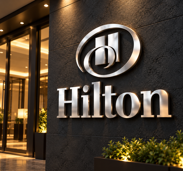 Custom 3D Metal Business Logo Sign – Silver Wall Letters