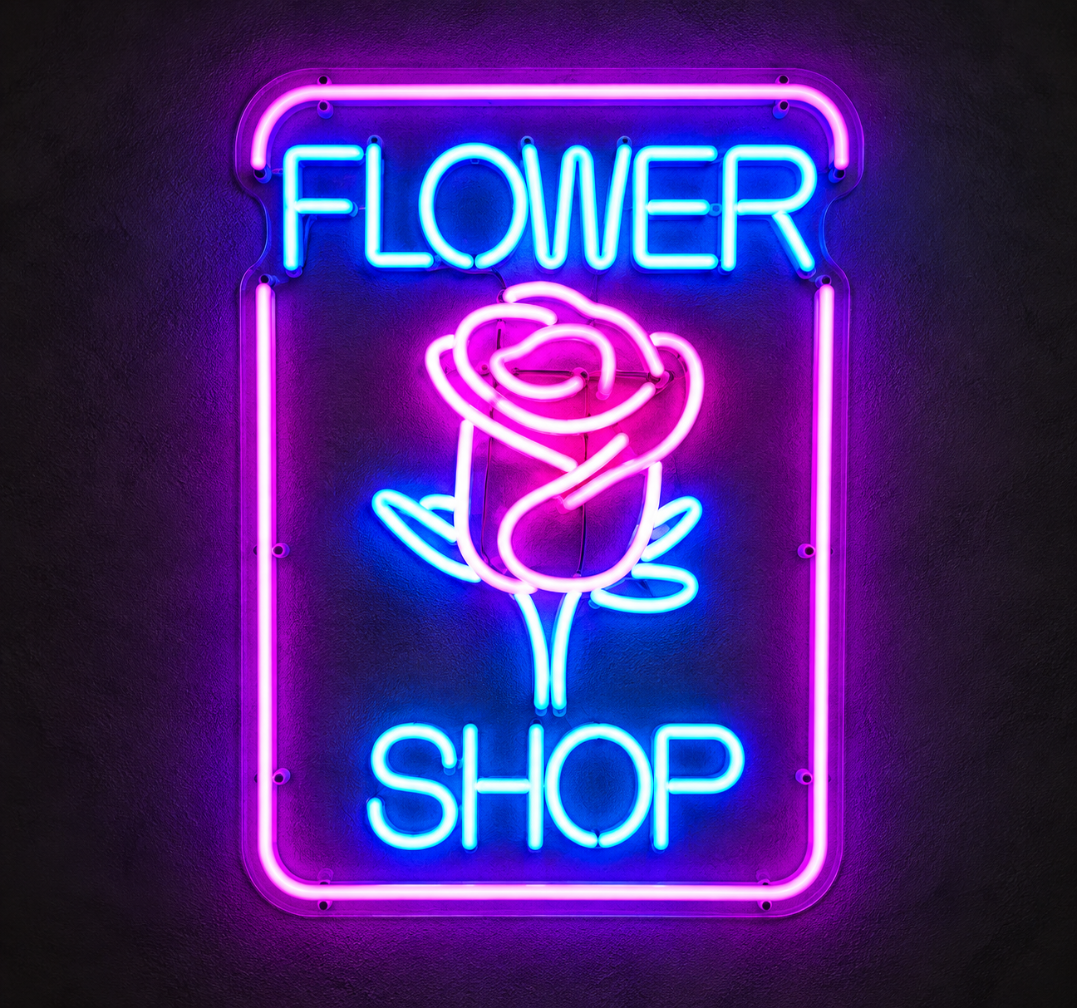 Flower Shop LED Neon Sign – Floral Wall Art & Store Decor