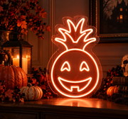 Halloween Pineapple LED Neon Sign – Spooky Wall Decor