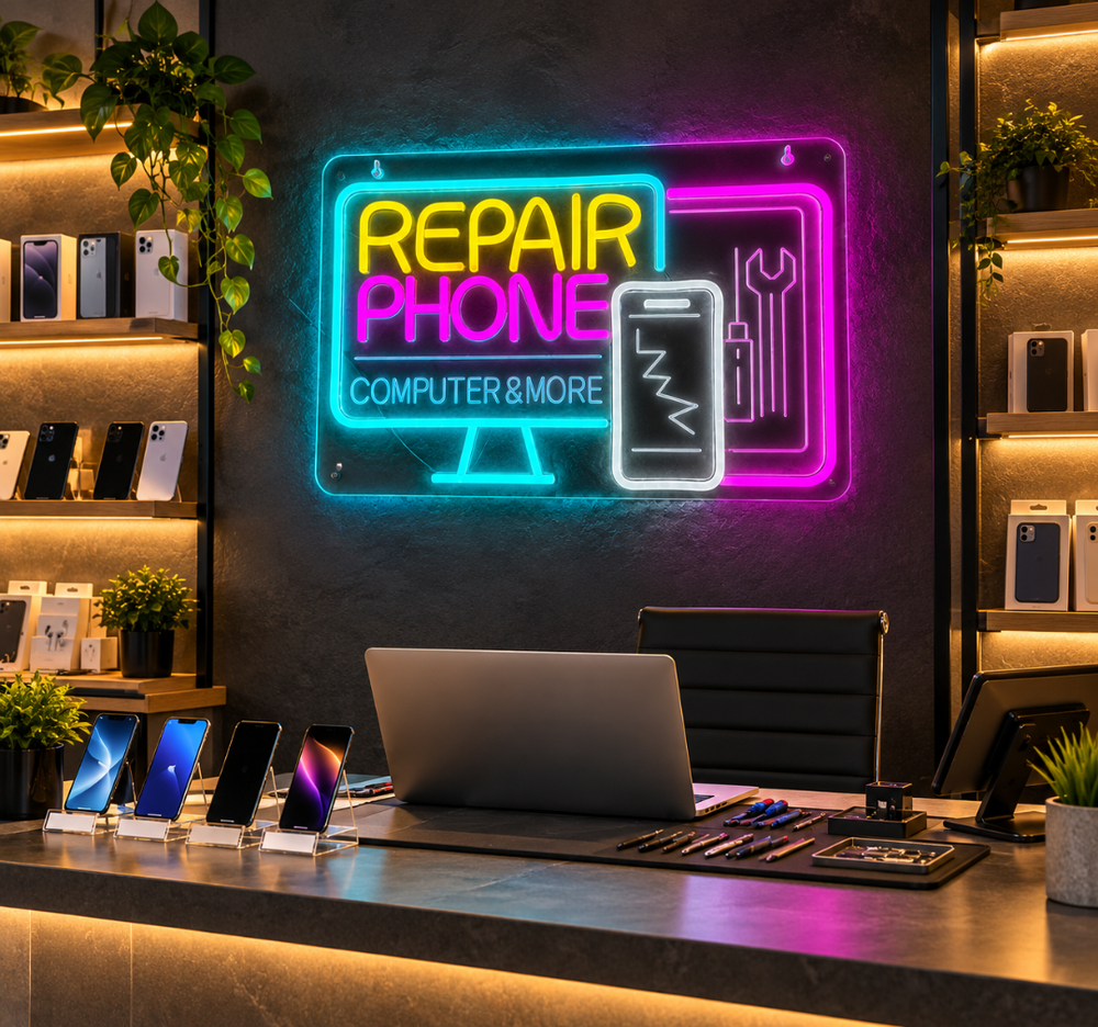 Phone Repair LED Neon Sign for Cell Phone & Computer Repair Shops