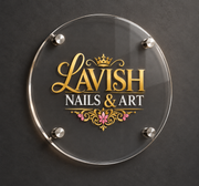 Custom UV Printed Acrylic Nail Salon Sign – Round Wall Plaque