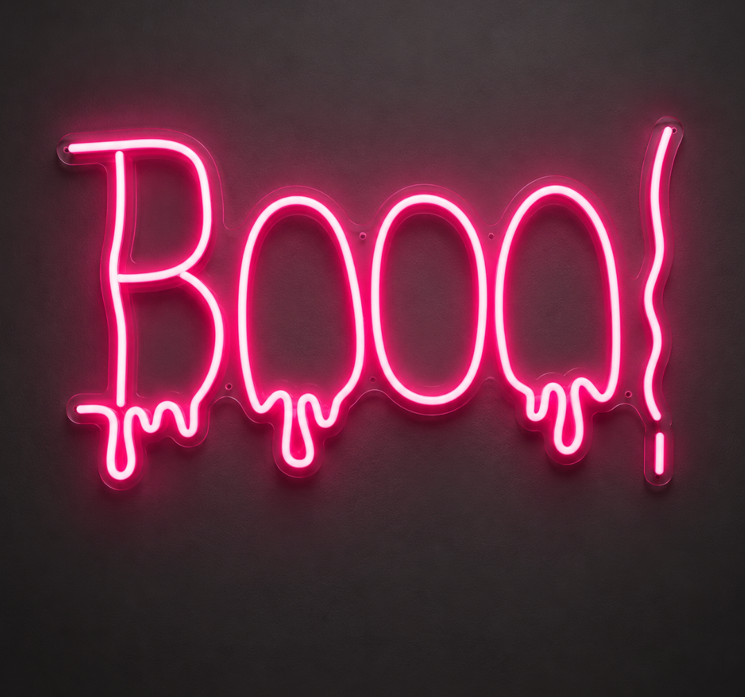 Boo Halloween Neon Sign – LED Spooky Wall Decor