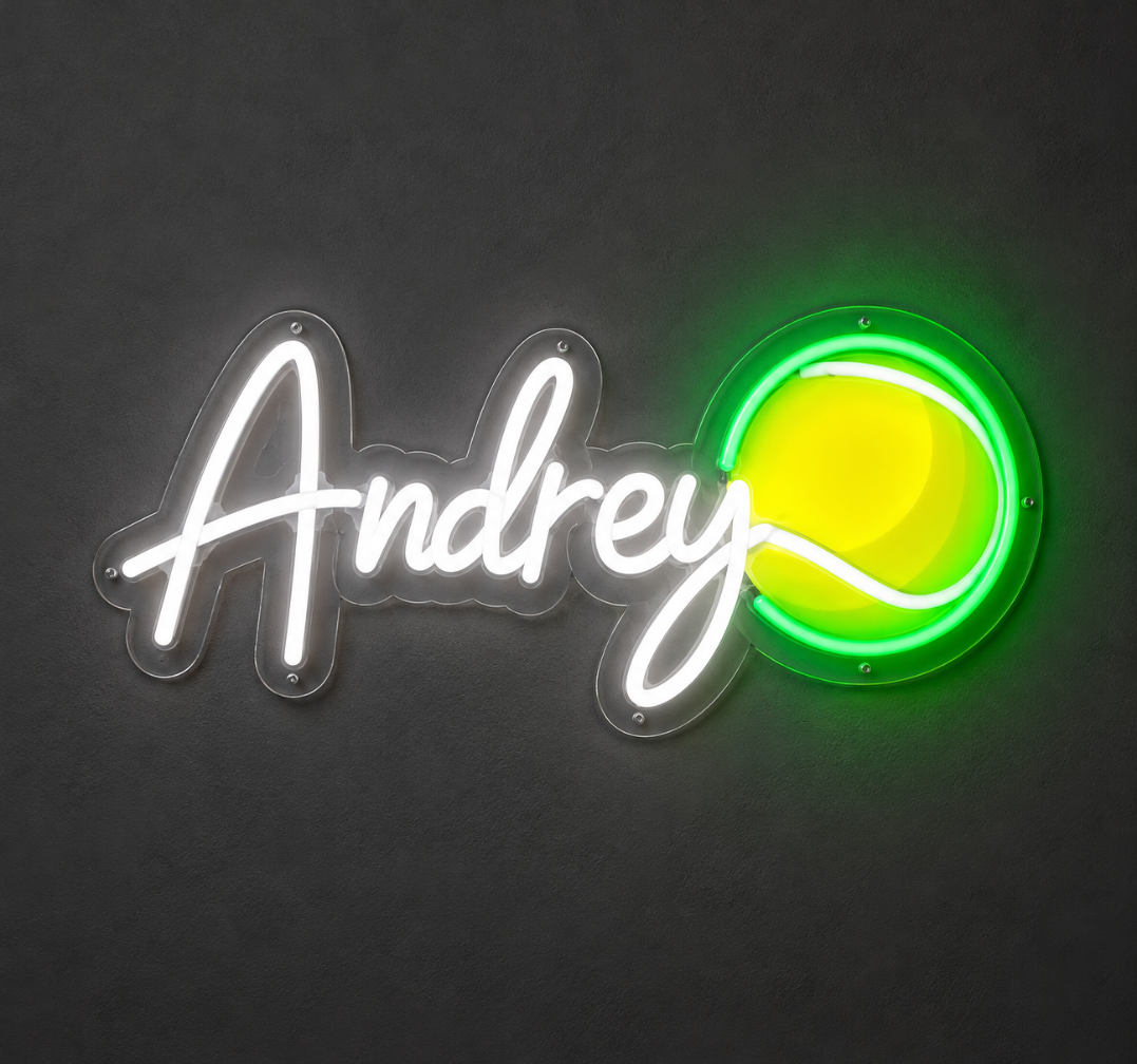 Personalized Tennis Ball LED Neon Sign – Custom Name Wall Decor