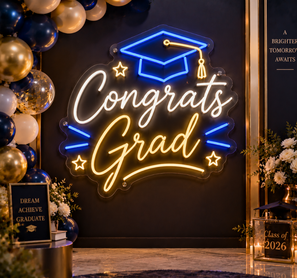 Graduation Event Neon Sign – Personalized LED Party Decor & Celebration Sign