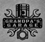 Personalized Garage Metal Wall Sign – Custom Name & Year Decor