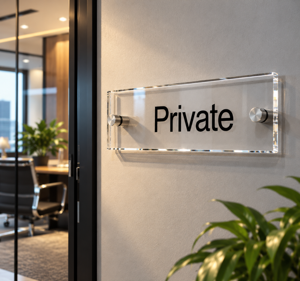 Clear Acrylic Private Office Door Sign