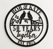 Personalized 50th Anniversary Metal Sign – Custom Couple Wall Art