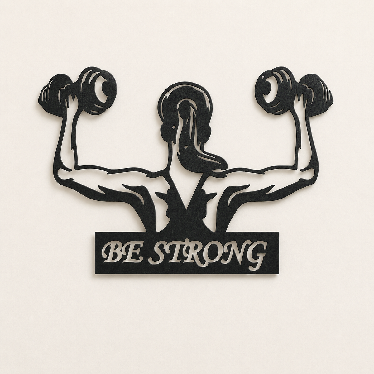 Be Strong Metal Wall Art – Inspirational Fitness & Gym Decor