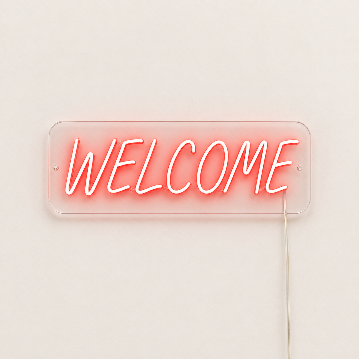Welcome LED Neon Sign – Modern Wall Decor for Home, Wedding & Business