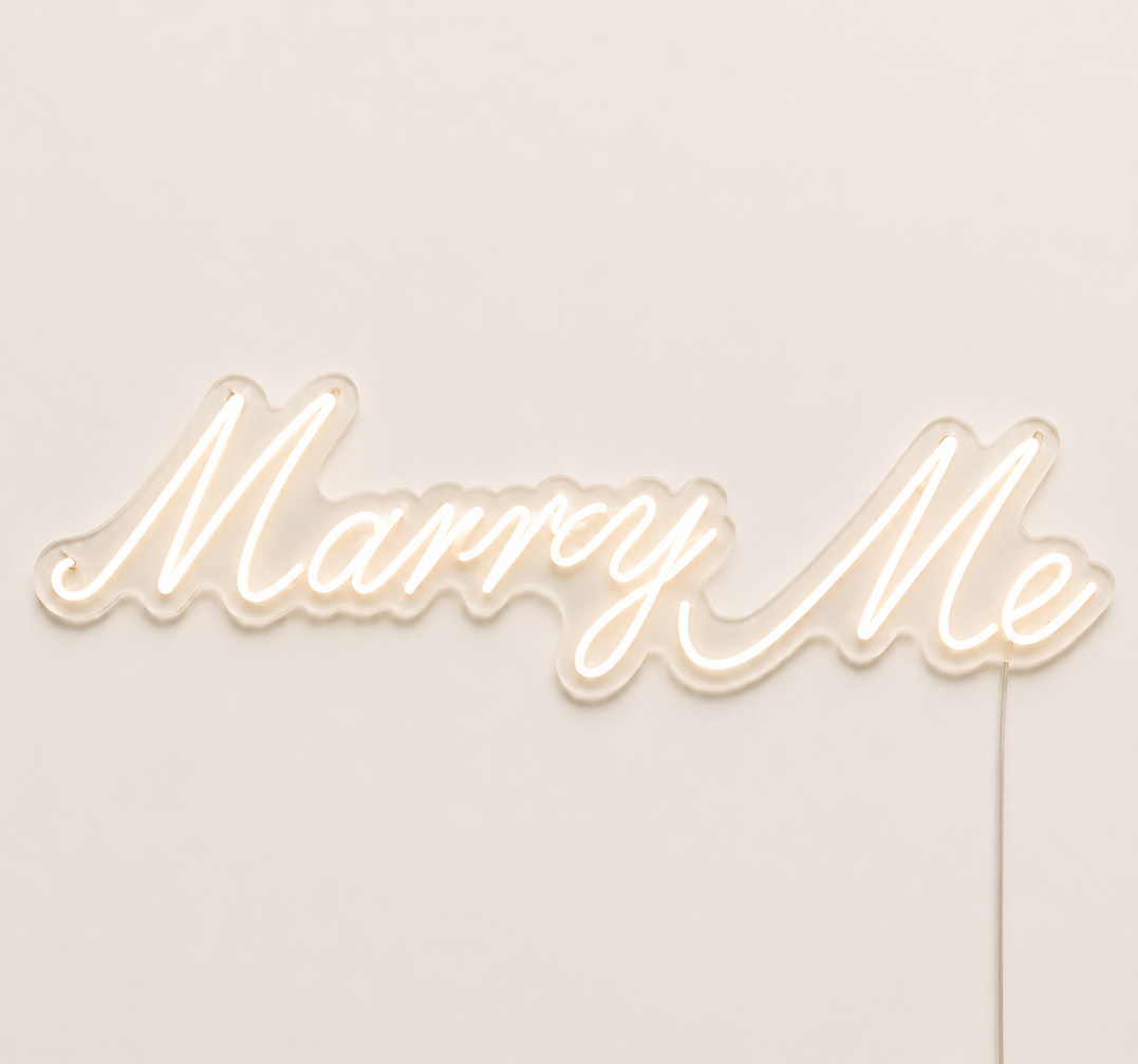 Custom Marry Me Neon Sign – Wedding Reception & Proposal LED Decor