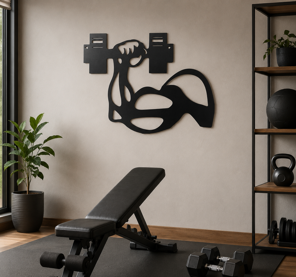Dumbbell Metal Wall Art – Modern Gym & Fitness Wall Decor