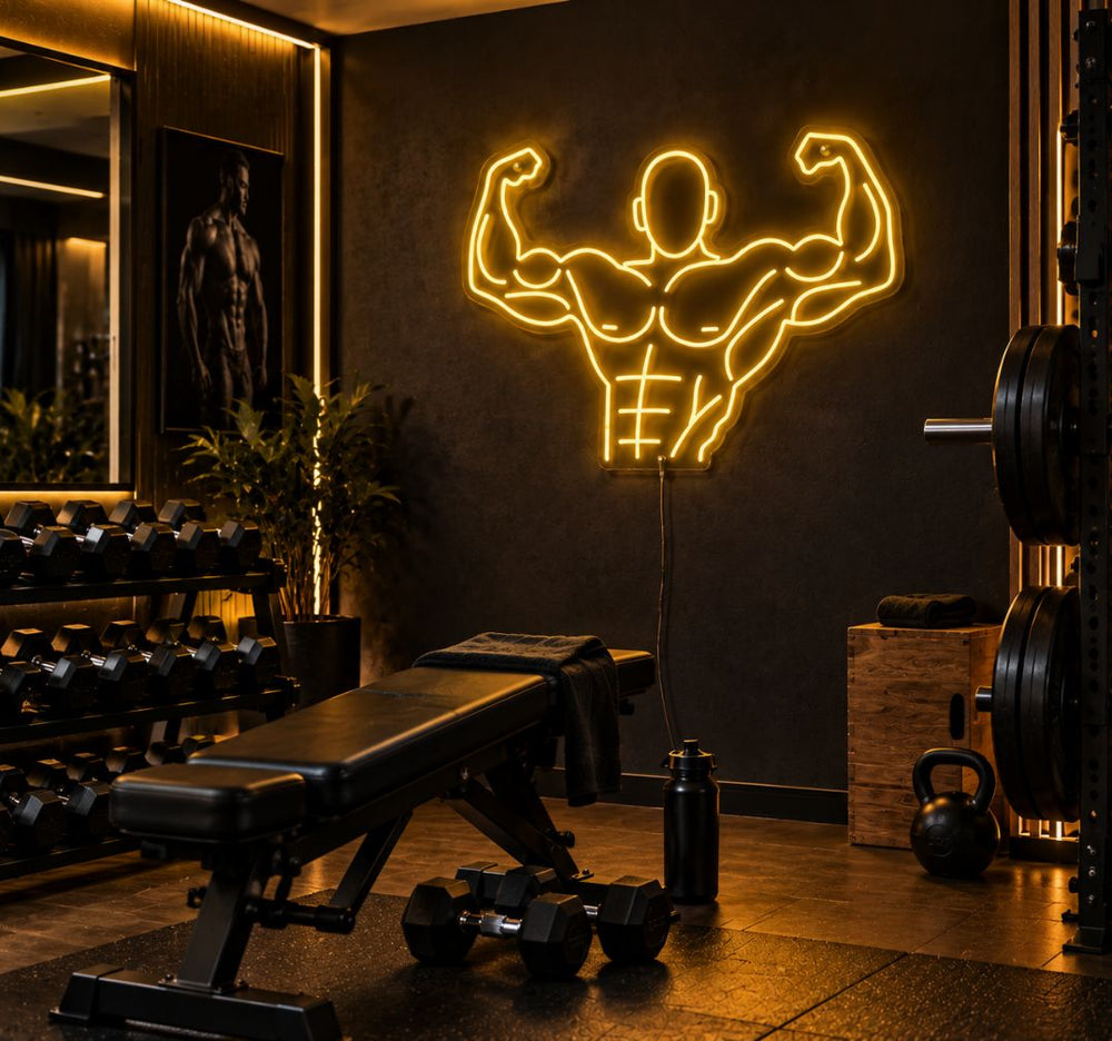 Muscle Neon Sign – LED Gym & Fitness Wall Decor