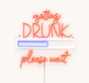 Getting Drunk Please Wait Neon Sign – Funny Bar & Party LED Wall Decor