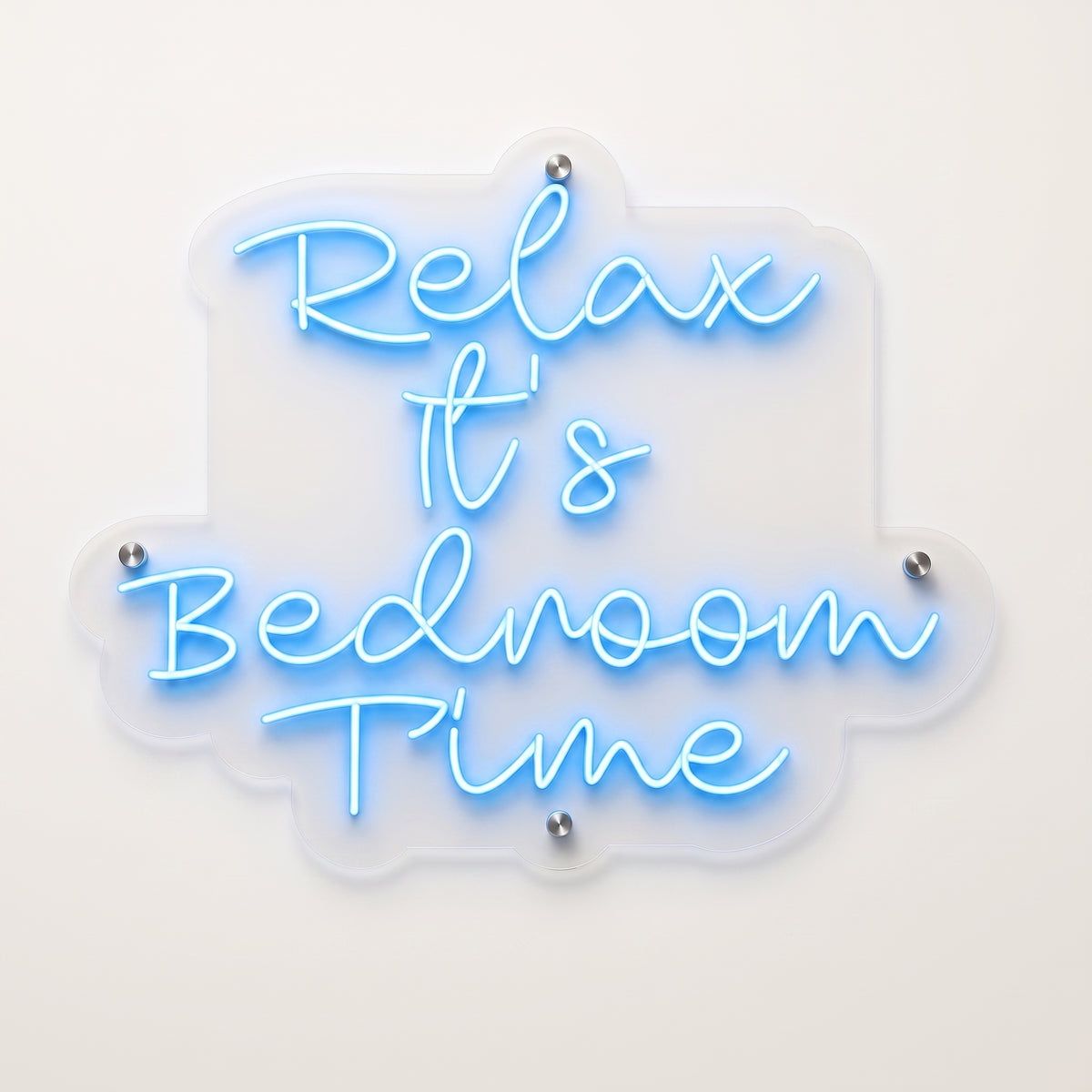 Relax It's Bedroom Time Neon Sign – LED Bedroom Wall Light & Decor
