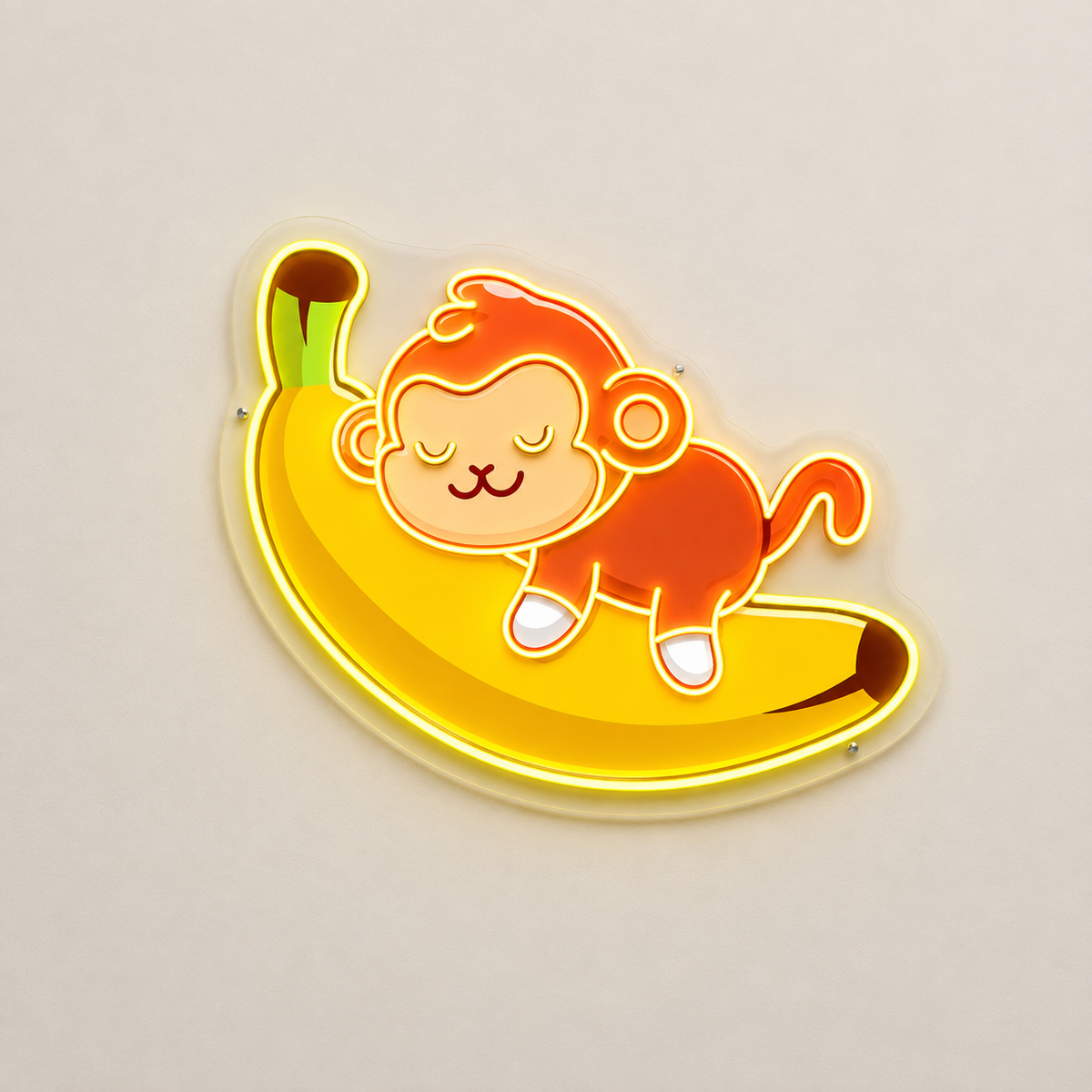 Sleeping Monkey Neon Artwork Sign – LED Wall Decor