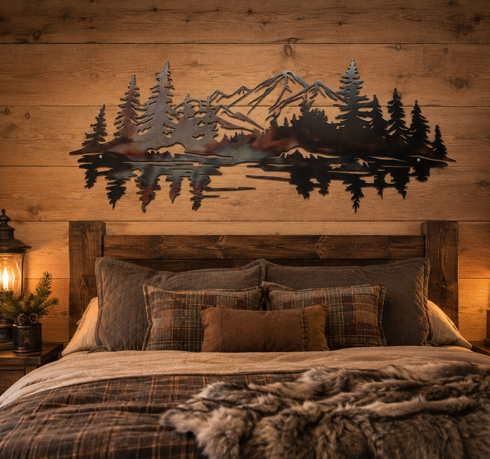 Mountain Forest Metal Wall Art | Neonic Sign
