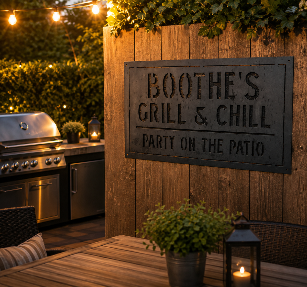 Personalized Grill & Chill BBQ Sign |Neonic sign