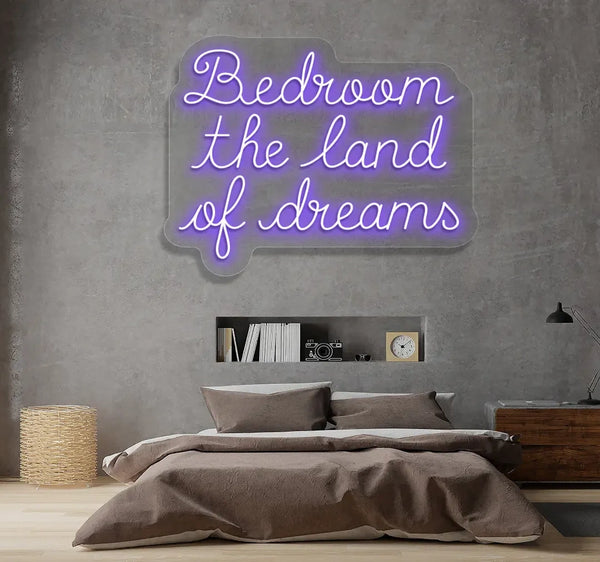 Bedroom The Land of Dreams Neon Sign – LED Wall Decor for Bedroom & Home