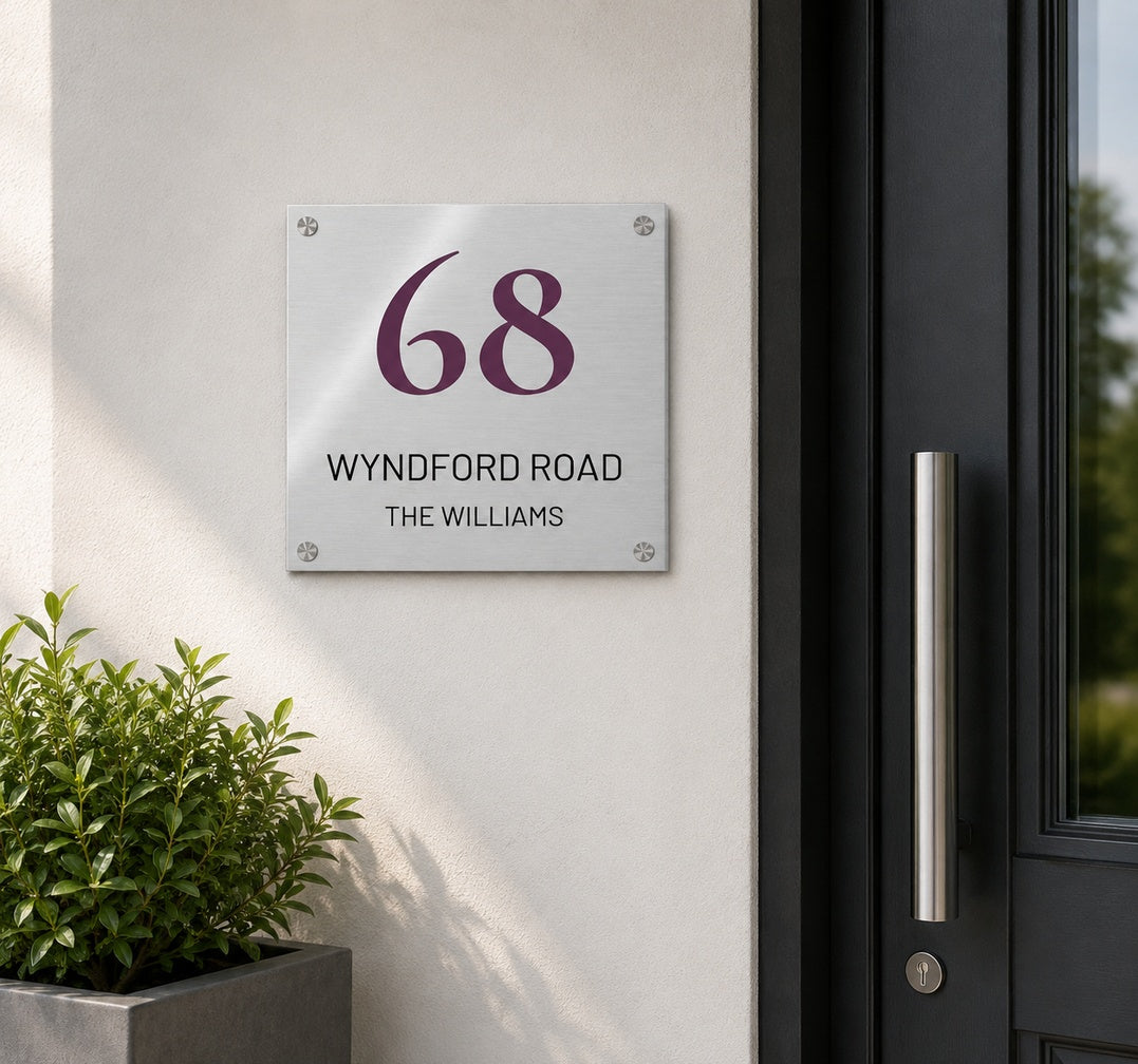68 Wyndford Road Acrylic House Sign | Neonic Sign